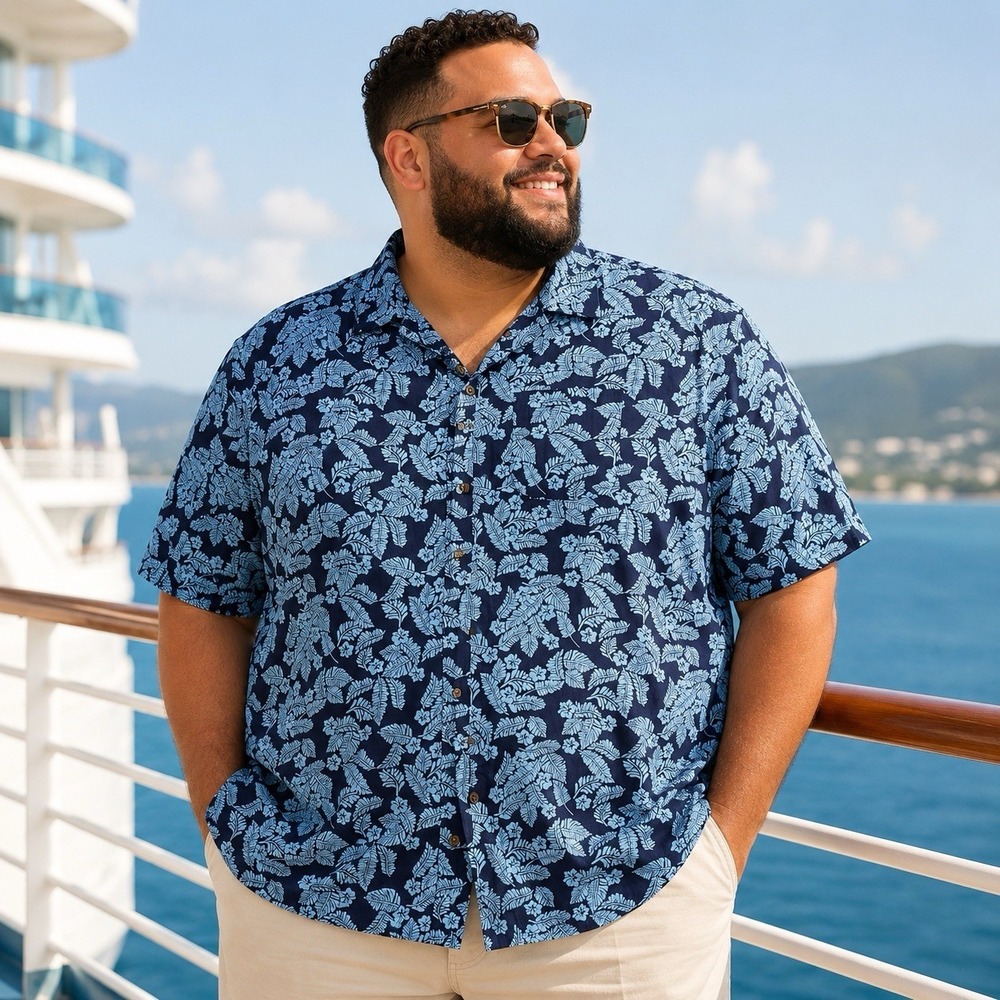 HB Shirt Mens 5XL Tropical Core Big Tall Luau Cruise Wear Beach Aloha Coastal